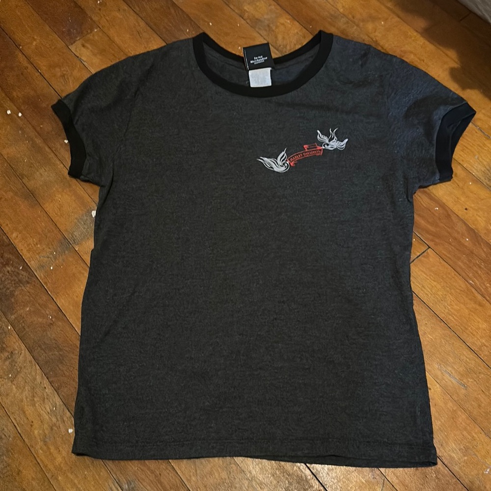 Harley Davidson Motor Cycles women’s size xL black grey white & red shirt